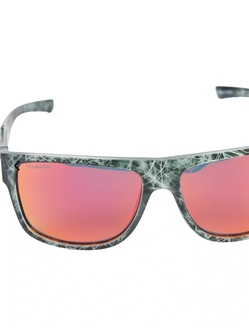 Men's Polarized Sunglasses — Gray Marble Frame with Pink-Orange Mirror Lenses